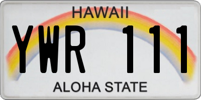 HI license plate YWR111