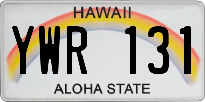 HI license plate YWR131