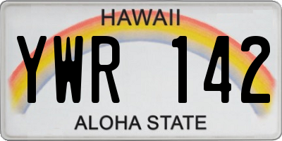 HI license plate YWR142