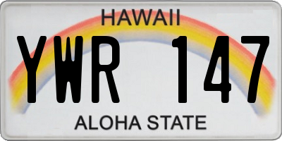 HI license plate YWR147