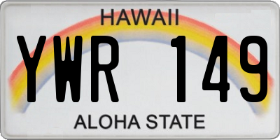 HI license plate YWR149