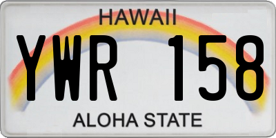 HI license plate YWR158