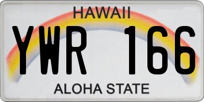 HI license plate YWR166