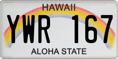 HI license plate YWR167
