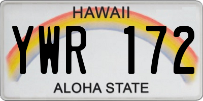 HI license plate YWR172