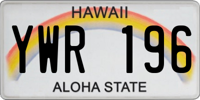 HI license plate YWR196