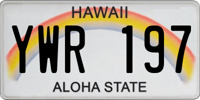 HI license plate YWR197