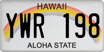 HI license plate YWR198