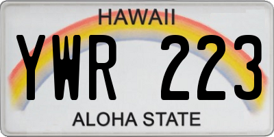 HI license plate YWR223