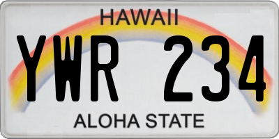 HI license plate YWR234