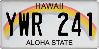 HI license plate YWR241