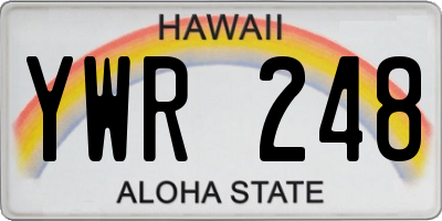 HI license plate YWR248