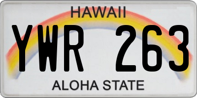 HI license plate YWR263