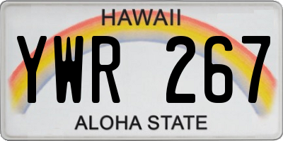HI license plate YWR267