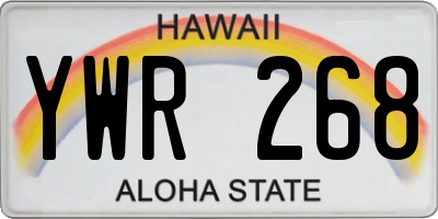 HI license plate YWR268