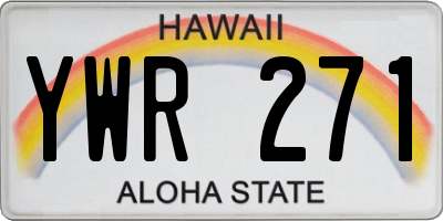 HI license plate YWR271