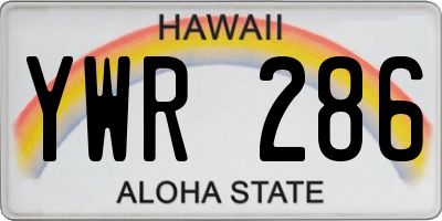 HI license plate YWR286