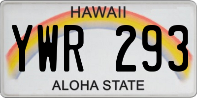 HI license plate YWR293