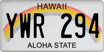 HI license plate YWR294