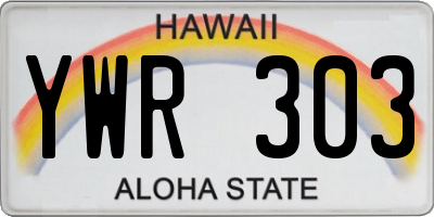 HI license plate YWR303