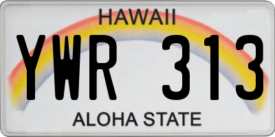 HI license plate YWR313