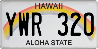 HI license plate YWR320