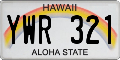 HI license plate YWR321