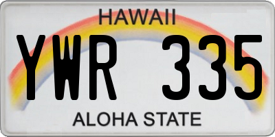 HI license plate YWR335