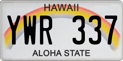 HI license plate YWR337