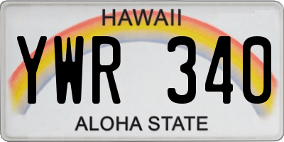 HI license plate YWR340