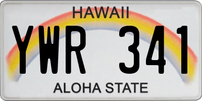 HI license plate YWR341