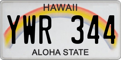 HI license plate YWR344