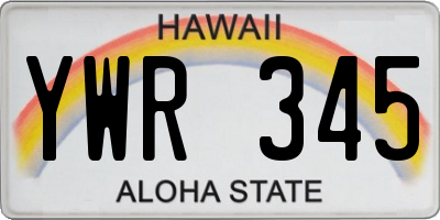 HI license plate YWR345