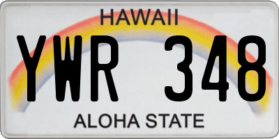 HI license plate YWR348