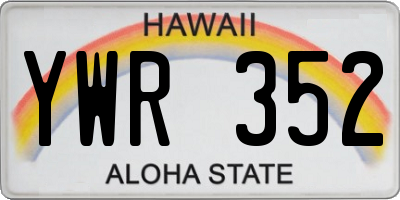 HI license plate YWR352