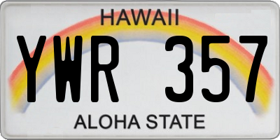HI license plate YWR357