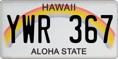 HI license plate YWR367
