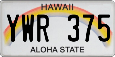 HI license plate YWR375