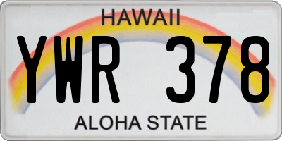 HI license plate YWR378