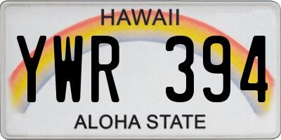 HI license plate YWR394