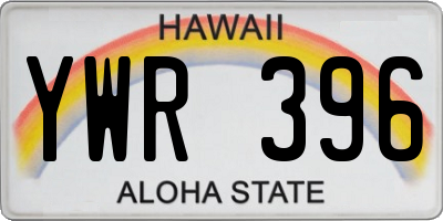 HI license plate YWR396