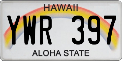 HI license plate YWR397