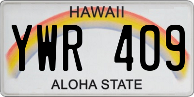 HI license plate YWR409