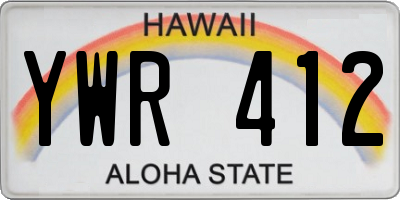 HI license plate YWR412