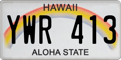 HI license plate YWR413