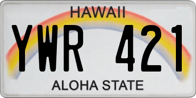 HI license plate YWR421