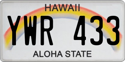 HI license plate YWR433