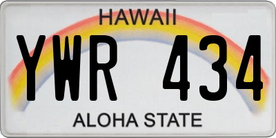 HI license plate YWR434
