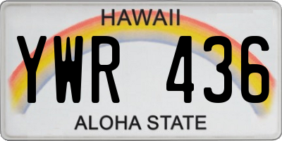 HI license plate YWR436