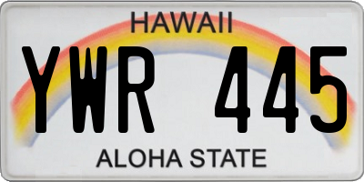 HI license plate YWR445